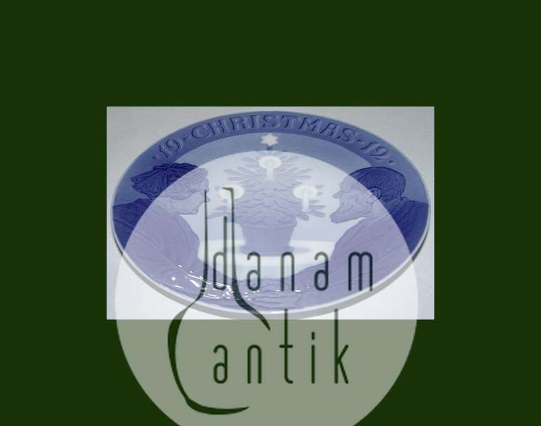 Royal Copenhagen Juleplatte fra 1912 med Engelsk Tekst "Christmas"