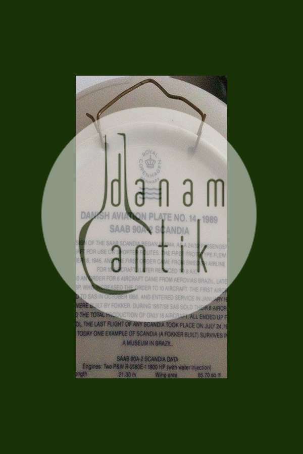 Royal Copenhagen SAS Flyver Platte No 14 1989