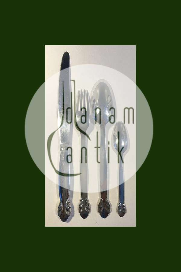 Georg Jensen Sterling Silber Pinje Besteckset für 8 Personen, 32 Teile