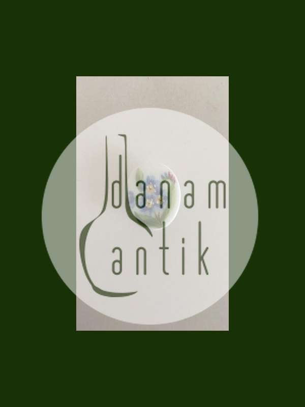 Royal Copenhagen Porcelænsknap med Håndmalet Blomstermotiv