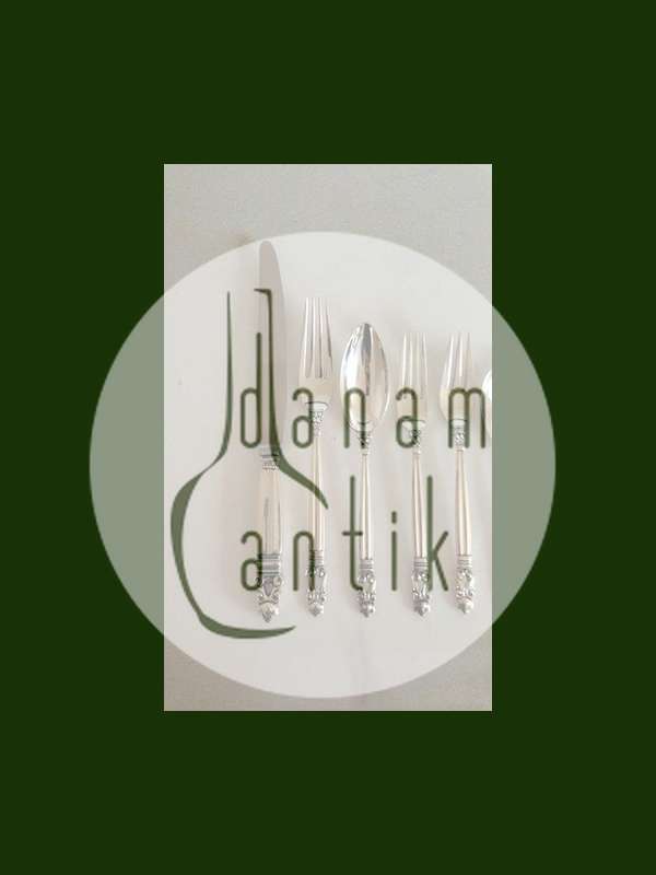 Georg Jensen King Sterling Silber Besteck Set 56 Teile mit alten Briefmarken