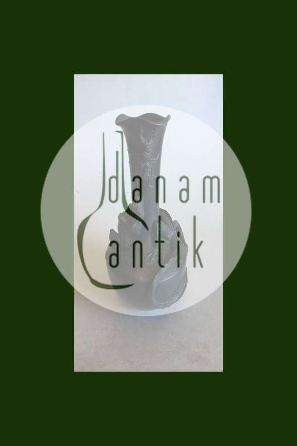 P. Ipsen, vase, sortbrændt terracotta dekoreret med Varan/Drage og Eghjort No 331