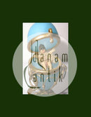 Opalglas-Ei im Metallständer mit Überraschung