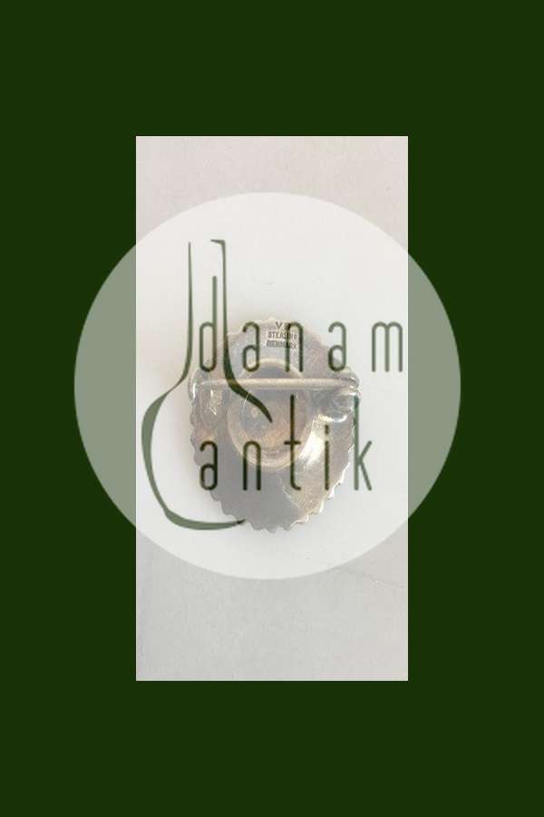 Volmer Bahner vergoldete Margueritte Brosche aus Sterlingsilber mit Emaille