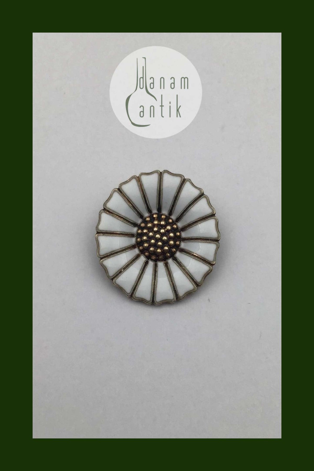Anton Michelsen Gilded Sterling Silver and Enamel Daisy Brooch