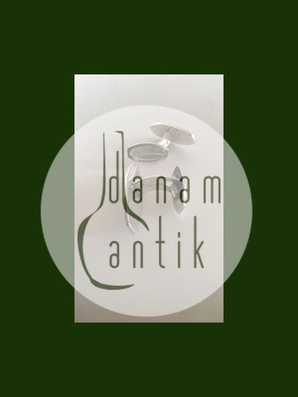 Hans Hansen Sterling Sølv Manchetknapper med Sort Emalje