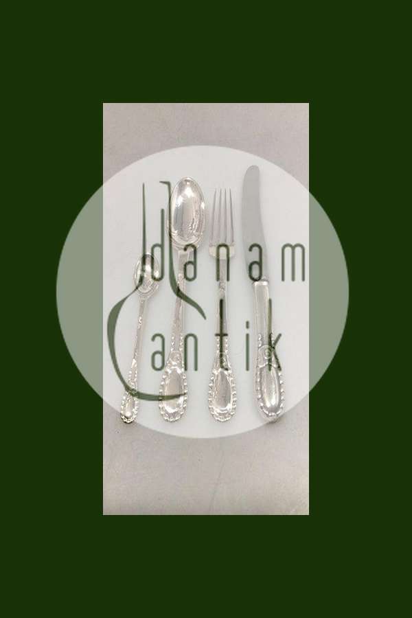 Set of Evald Nielsen Silver Lunch Flatware in No. 13 for 12 persons 48 pieces