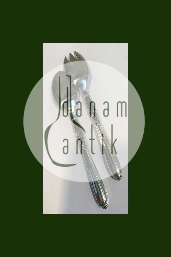 Toxsværd/Langlye Sølv/Stål Øresund Salatsæt