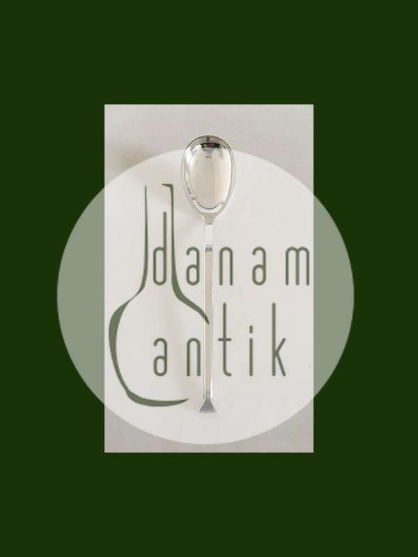 汉斯-汉森纯银服务勺，饰以黑玛瑙 卡尔-古斯塔夫-汉森