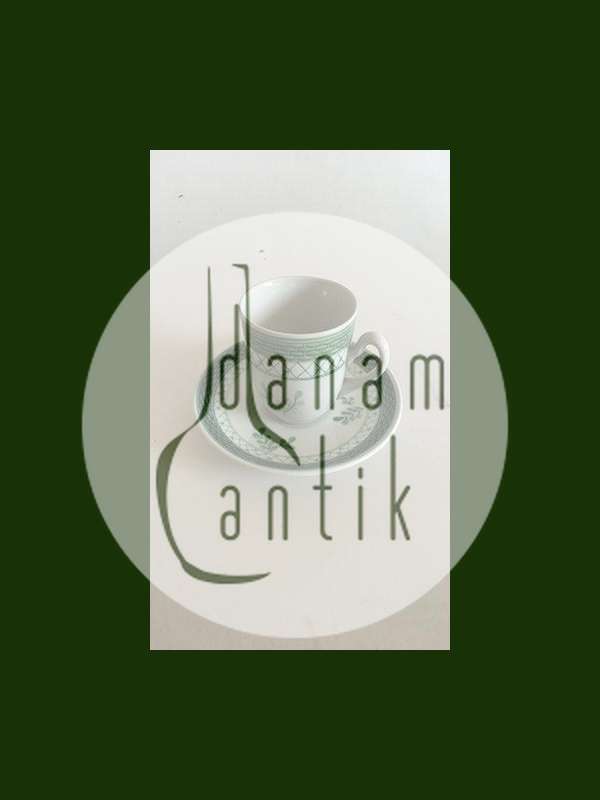 Royal Copenhagen Green Tranquebar Coffee Cup and Saucer No 992