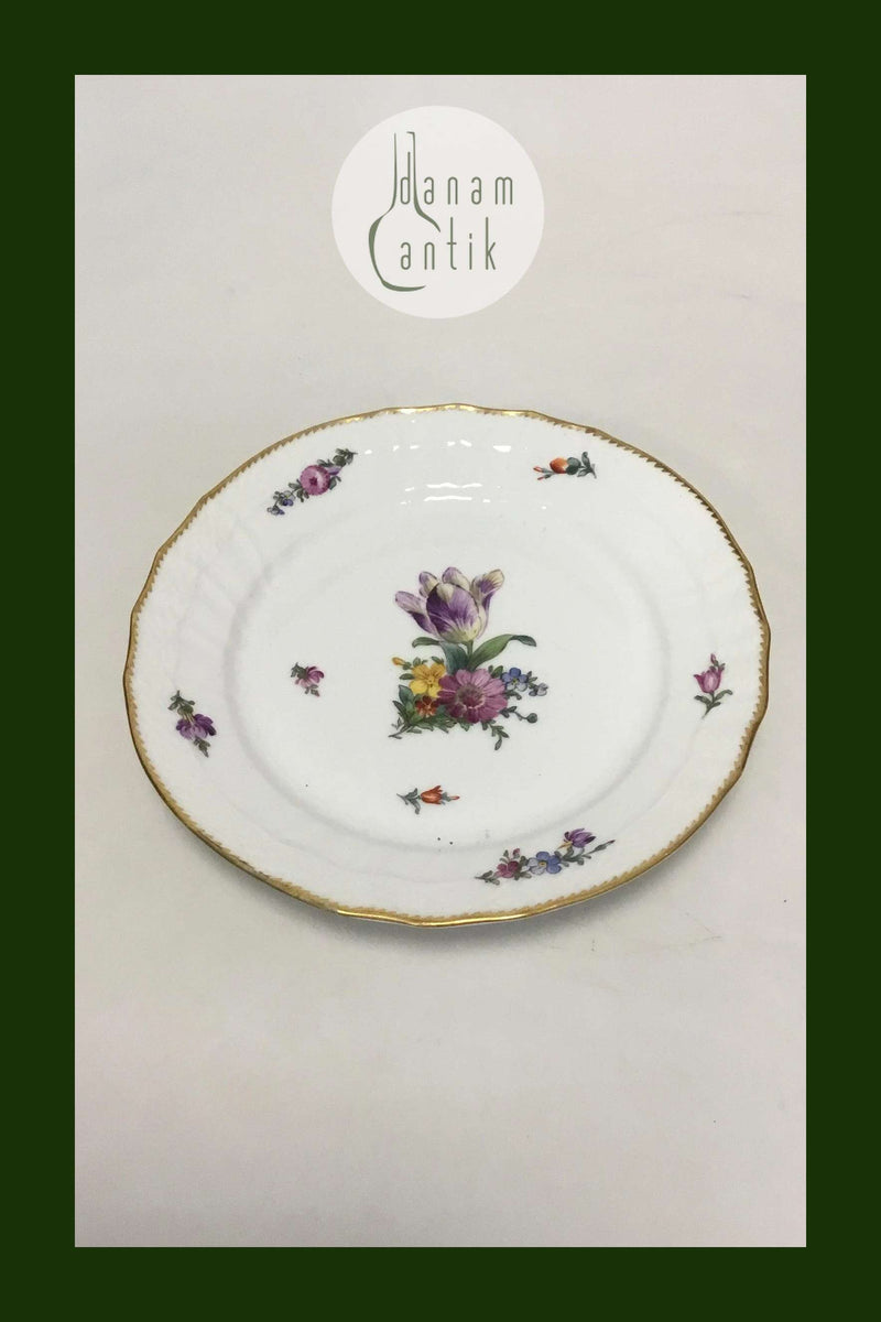 Royal Copenhagen Fuld Saksisk Blomst Frokosttallerken No 1632