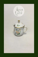 Royal Copenhagen Bellis og Følfod Cremekop med låg No 9166