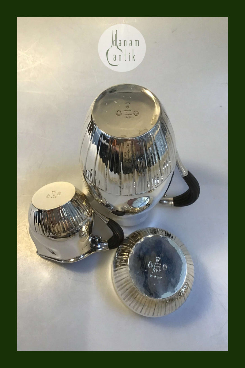 Georg Jensen Sterling Silver Cosmos Mocha Jug with Cream & Sugar No 45