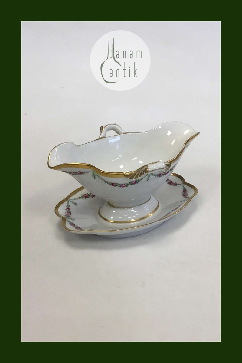 皇家哥本哈根套装第478号玫瑰花环与黄金酱缸第448号