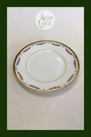 Royal Copenhagen Set Nr. 478 Rosengirlande mit goldenem Lunch-Teller Nr. 10520