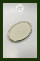 Royal Copenhagen Creme Svejfet med Guld (Stel 1235) Lille Ovalt fad No 1863