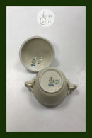 Royal Copenhagen Creme Svejfet med Guld (Stel 1235) Stor Sukkerskål med Låg No 1865