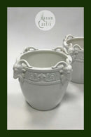 Villeroy and Boch Set of 2 white faience flower pot covers