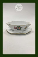 Royal Copenhagen Saxon Flower Light Bee Cell Sauce Bowl No 493/2035