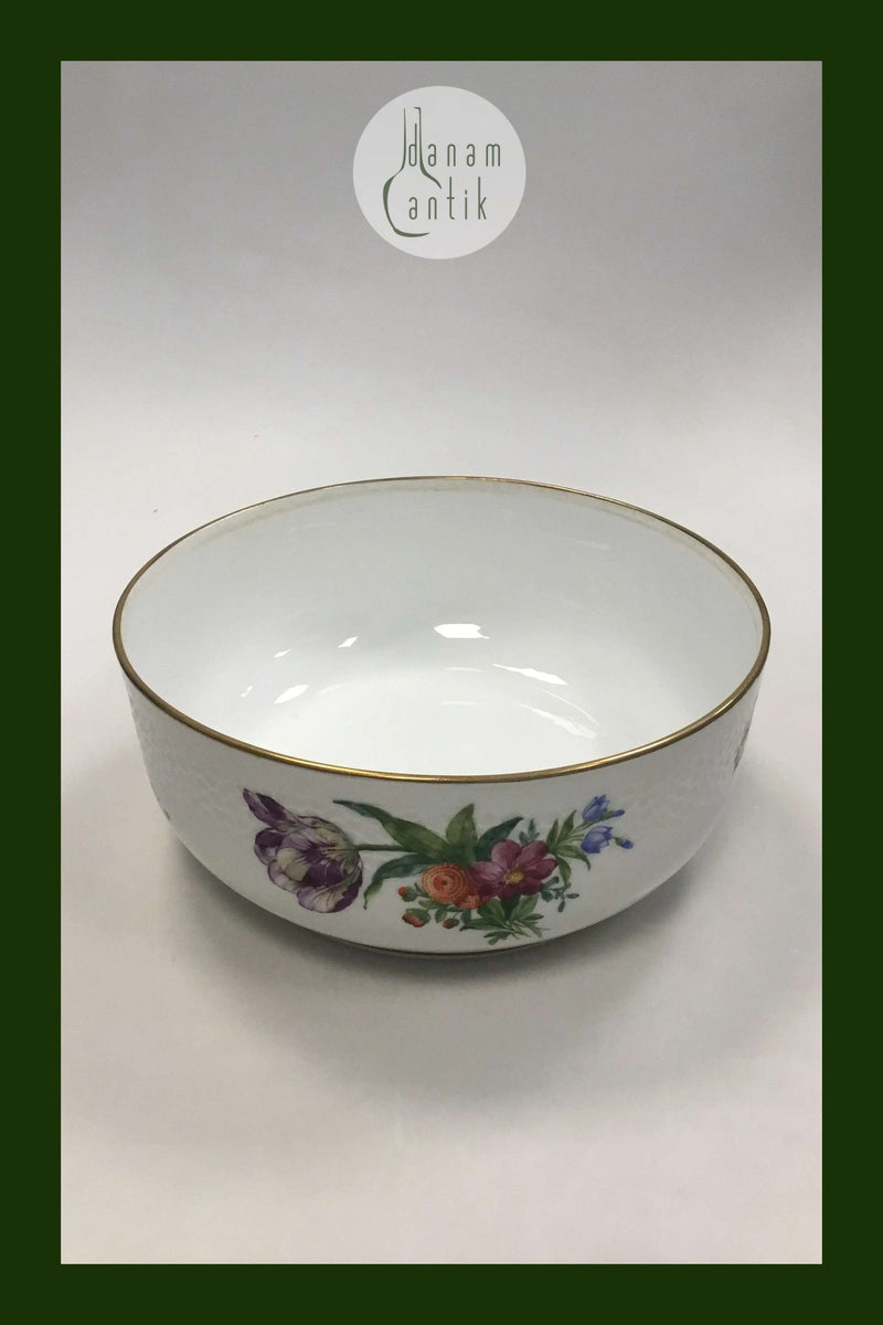 Royal Copenhagen Saxon Flower Light Bee Cell Large Bowl No 493/2049