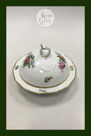 Royal Copenhagen Saxon Flower Light Bee Cell Lidded Bowl No 493/2039