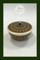 Tysk Hutschenreuther lågskål med guldekoration