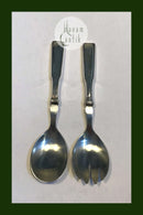 ハンセン ヘリテージ シルバーNo.2 シルバー/スチール サラダカトラリーセット