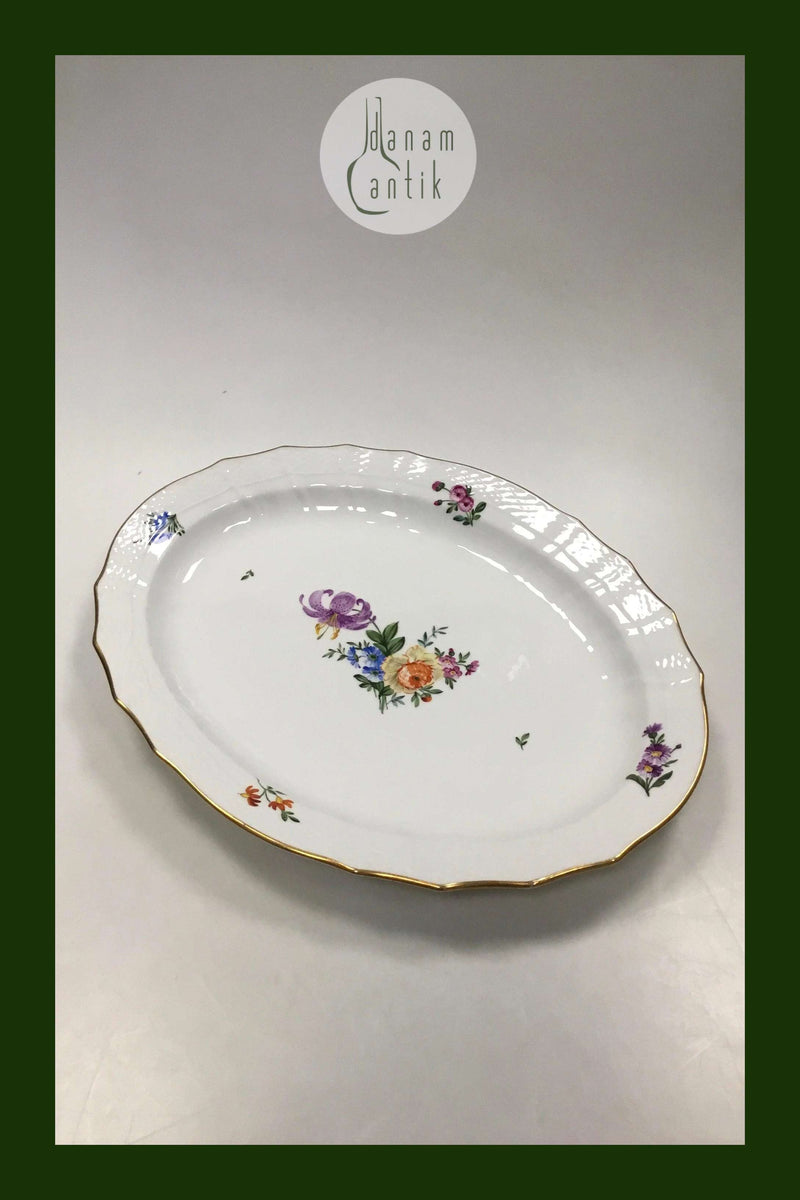 Royal Copenhagen Saxon Flower Light, Large Oval Dish No. 1558