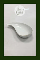 Bing & Grøndahl Hvidt glat stel med guldkant Nyreformet skål No 39