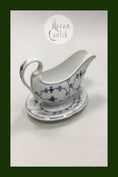 Royal Copenhagen Musselmalet Riflet Saucekande med Underskål No 200