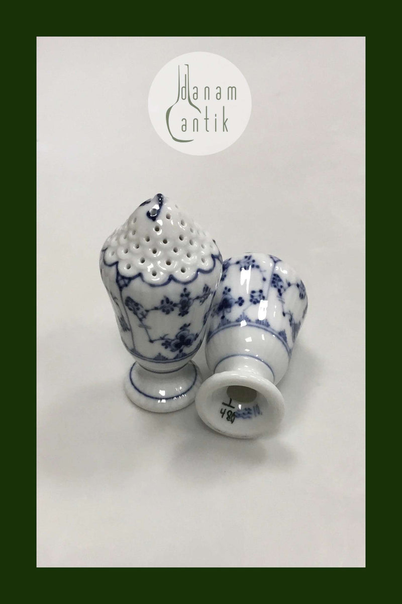 Royal Copenhagen Musselmalet Riflet Salt -og pebersæt No. 467/480