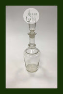 Holmegaard Glaskaraffel cylinderform, rigel om hals, hul prop