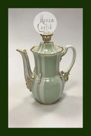 Dahl Jensen Dronningstel med grøn dekoration Kaffekande