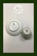 Dahl Jensen Dronningstel med grøn dekoration Mokkakop