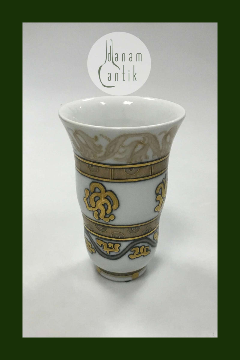 Bing og Grøndahl Unika Art Nouveau vase med gulddekoration