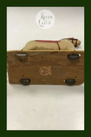 Old toy horse on wheels toy