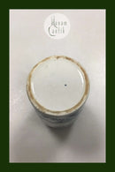 Gammel Blåmalet Thedåse med skruelåg af metal