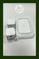 Bing og Grøndahl Blåmalet / Royal Copenhagen Musselmalet Riflet Gammelt Blækhus