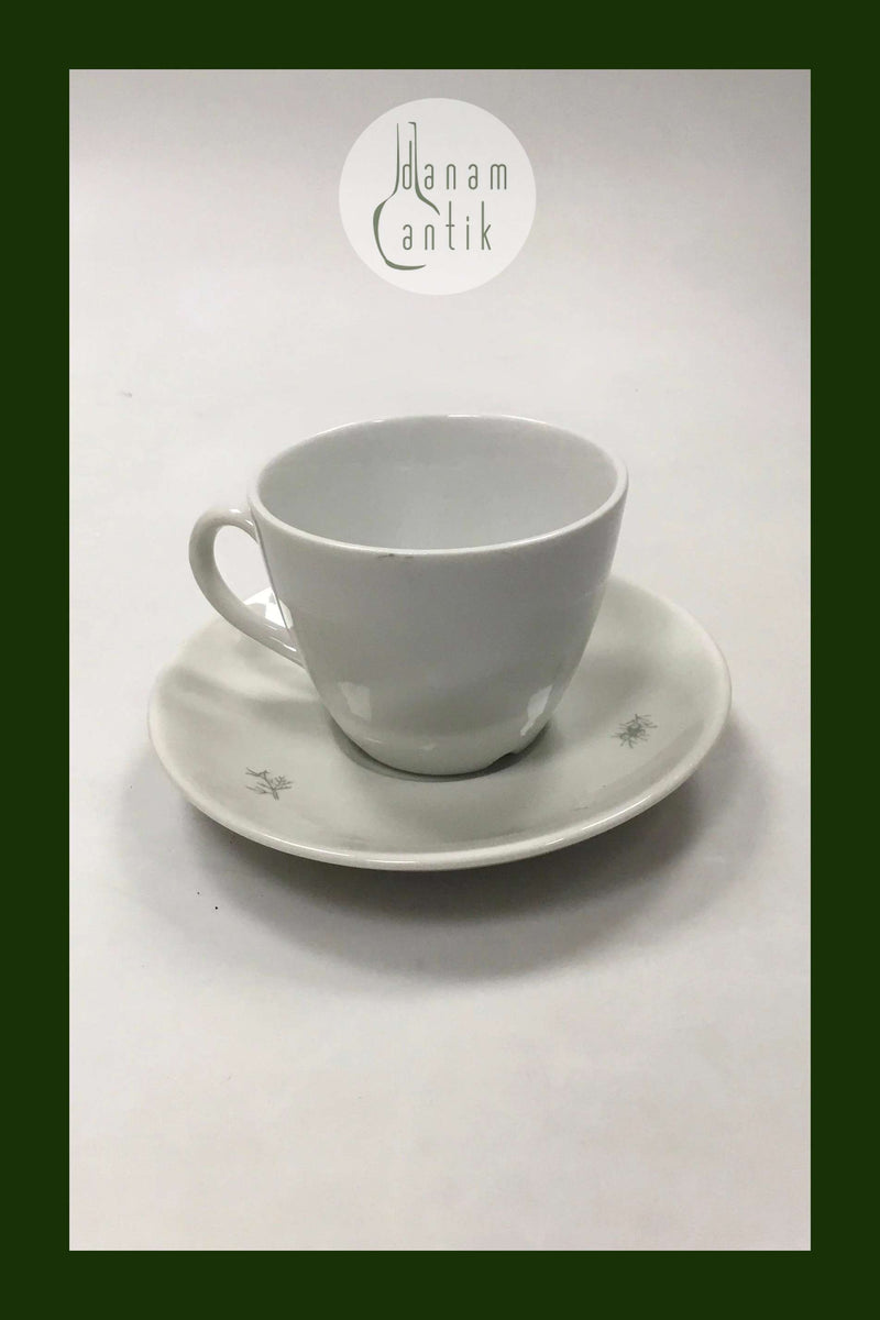 Royal Copenhagen Hotelporcelæn dekoreret med vilde planter Kaffekop og underkop No 9600