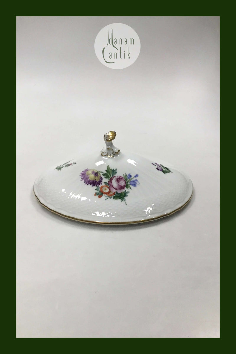 Royal Copenhagen Saksisk Blomst Let Oval Låg No 493/1702