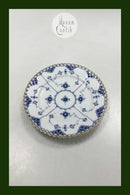 Royal Copenhagen Blue Fluted Full Lace Lunch Plate with Gold No 1086