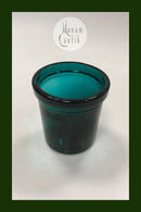 Blumentopfhalter aus dickem grünem Glas