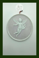 Bing and Grondahl Biscuit Plate "Poesiens Genius" with pink colored background