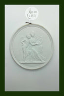 Bing og Grøndahl bisquit platte: "Amor lyttende til Erato´s sang" No. 69