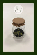 Holmegaard Apotekerflasken, krukke med tekst STIB fra 1992