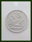 Bing and Grondahl bisquit plate "Old age and winter" 20th century. (no. 119)