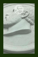 Pair of Royal Copenhagen portrait plates in bisquit by Niels Georg Henriksen 1884