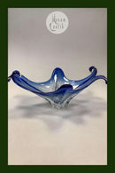 Stor Blå Murano Kunstglas Skål Italien