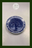 Royal Copenhagen Juleplatte fra 1914 med Engelsk Tekst "Christmas"