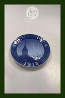 Royal Copenhagen Juleplatte fra 1913 med Engelsk Tekst "Christmas"